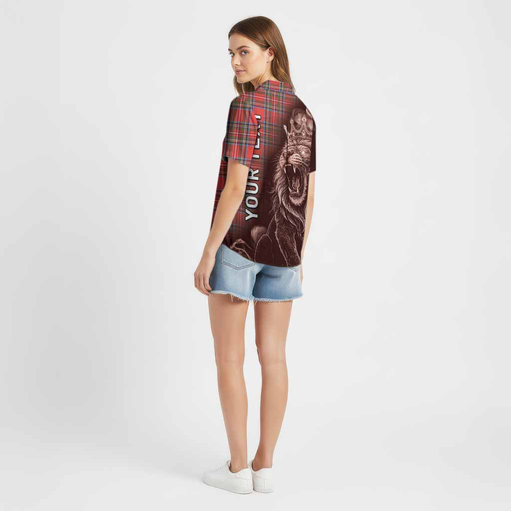 Stewart (Stuart) Tartan Cotton Hawaiian Shirt Roaring Lion Heritage