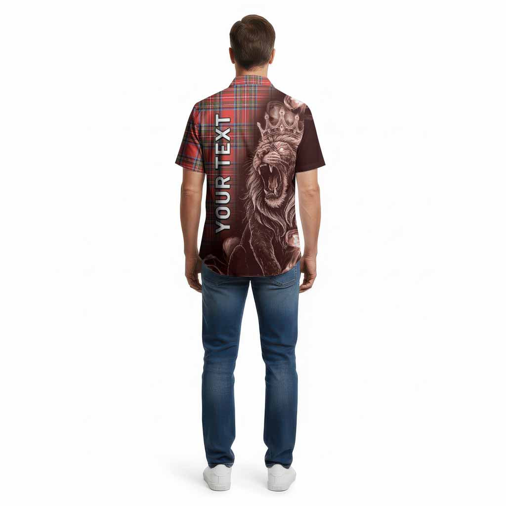 Stewart (Stuart) Tartan Cotton Hawaiian Shirt Roaring Lion Heritage