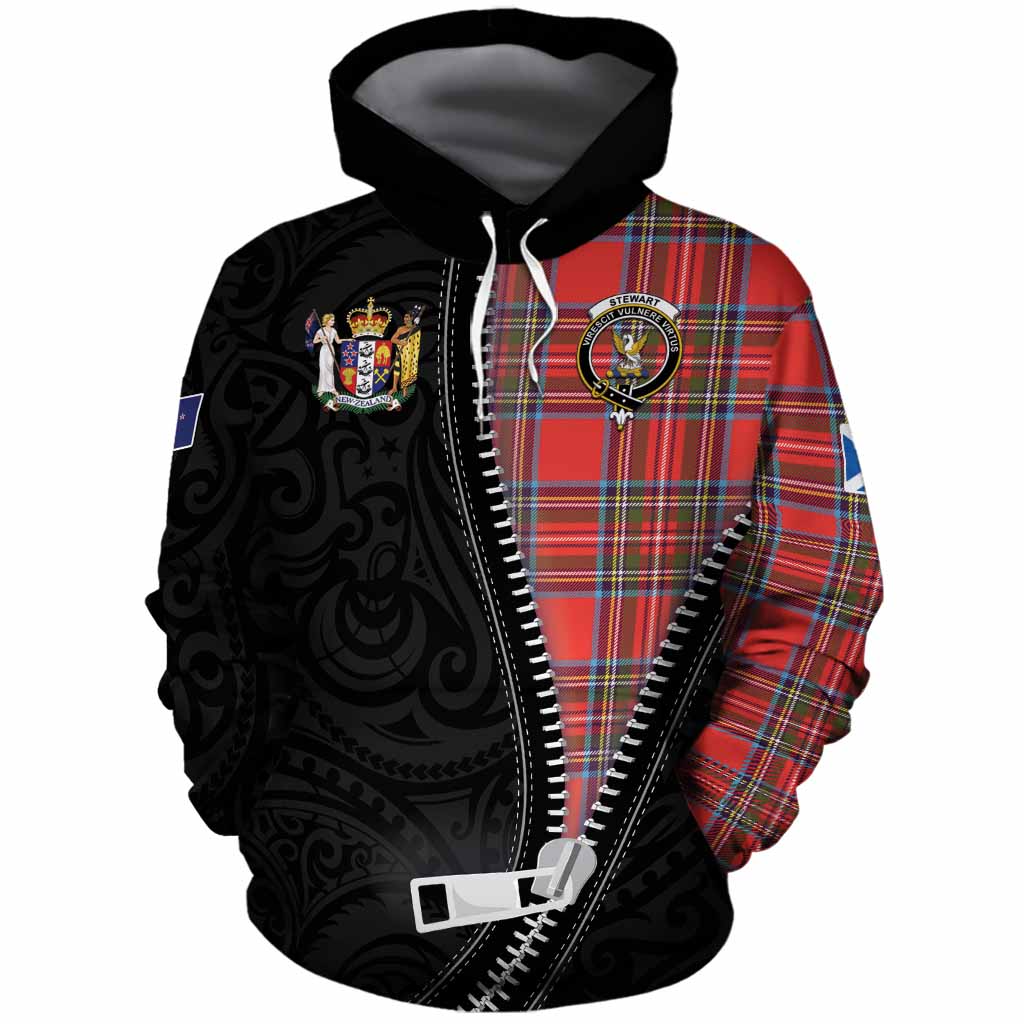 Stewart (Stuart) Tartan Cotton Hoodie New Zealand Pattern Unique Zipper Stylized