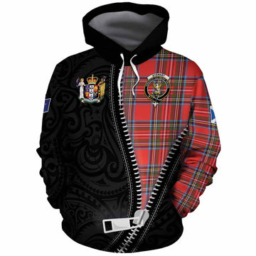 Stewart (Stuart) Tartan Cotton Hoodie New Zealand Pattern Unique Zipper Stylized