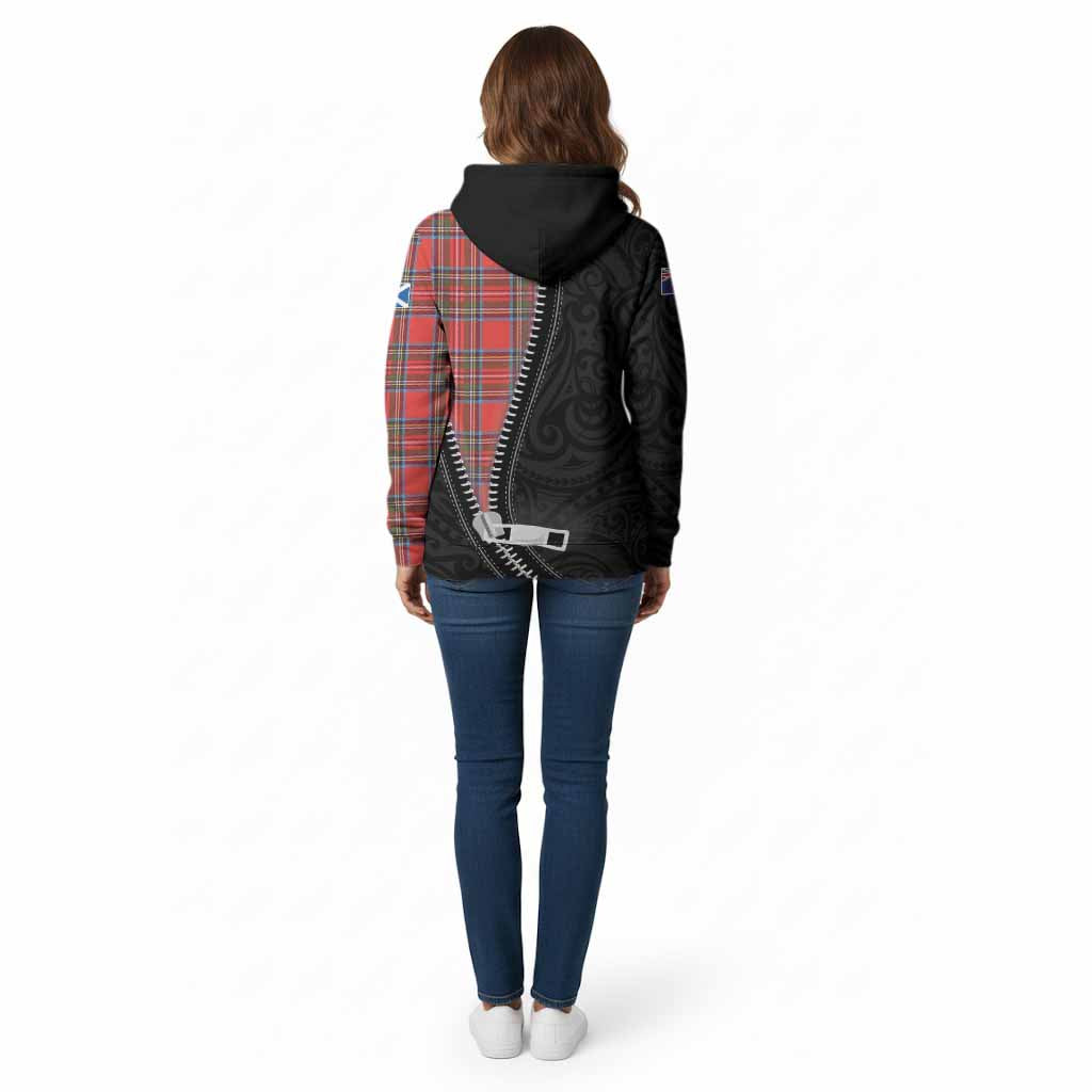 Stewart (Stuart) Tartan Cotton Hoodie New Zealand Pattern Unique Zipper Stylized