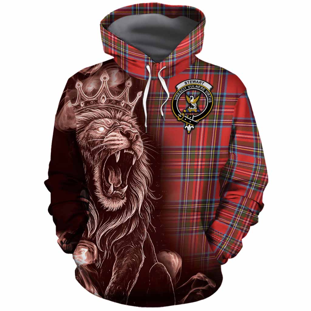 Stewart (Stuart) Tartan Cotton Hoodie Roaring Lion Heritage