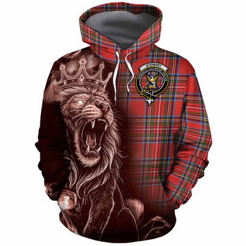 Stewart (Stuart) Tartan Cotton Hoodie Roaring Lion Heritage