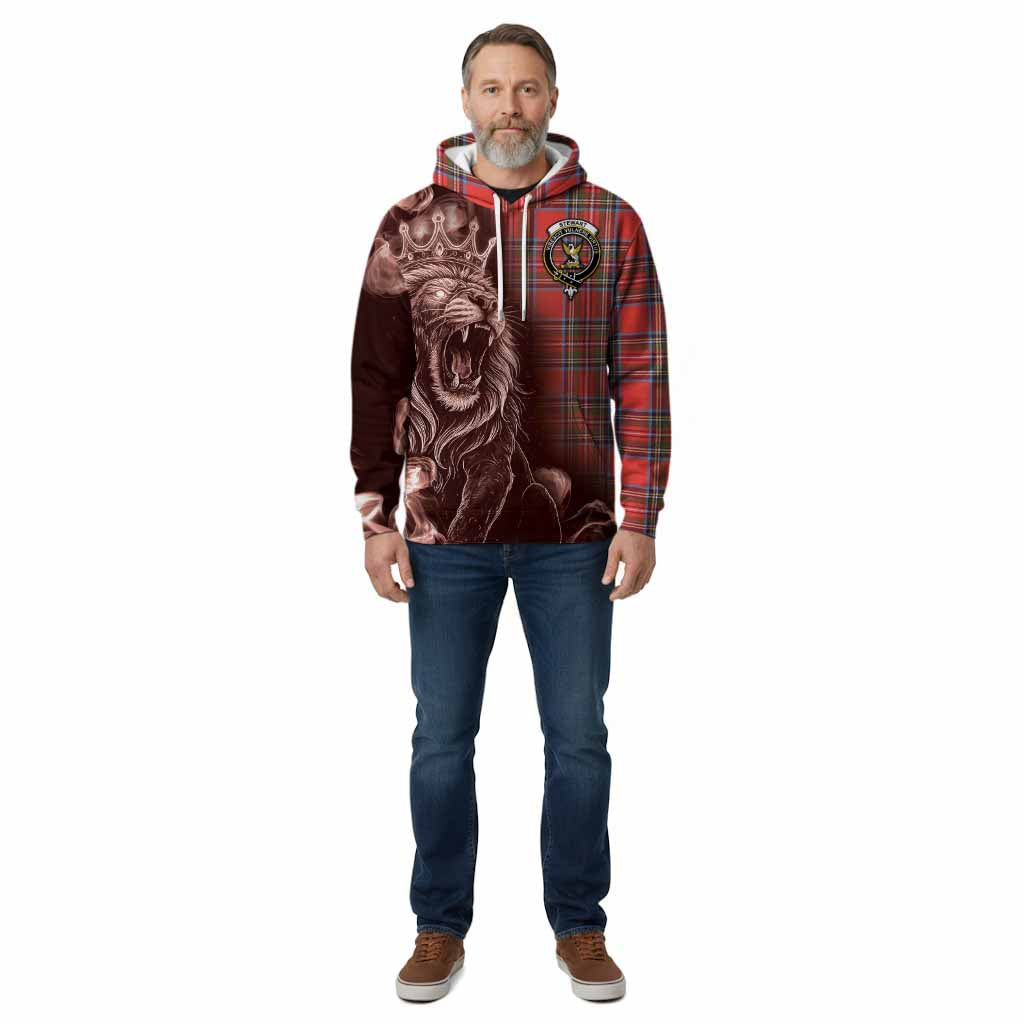 Stewart (Stuart) Tartan Cotton Hoodie Roaring Lion Heritage