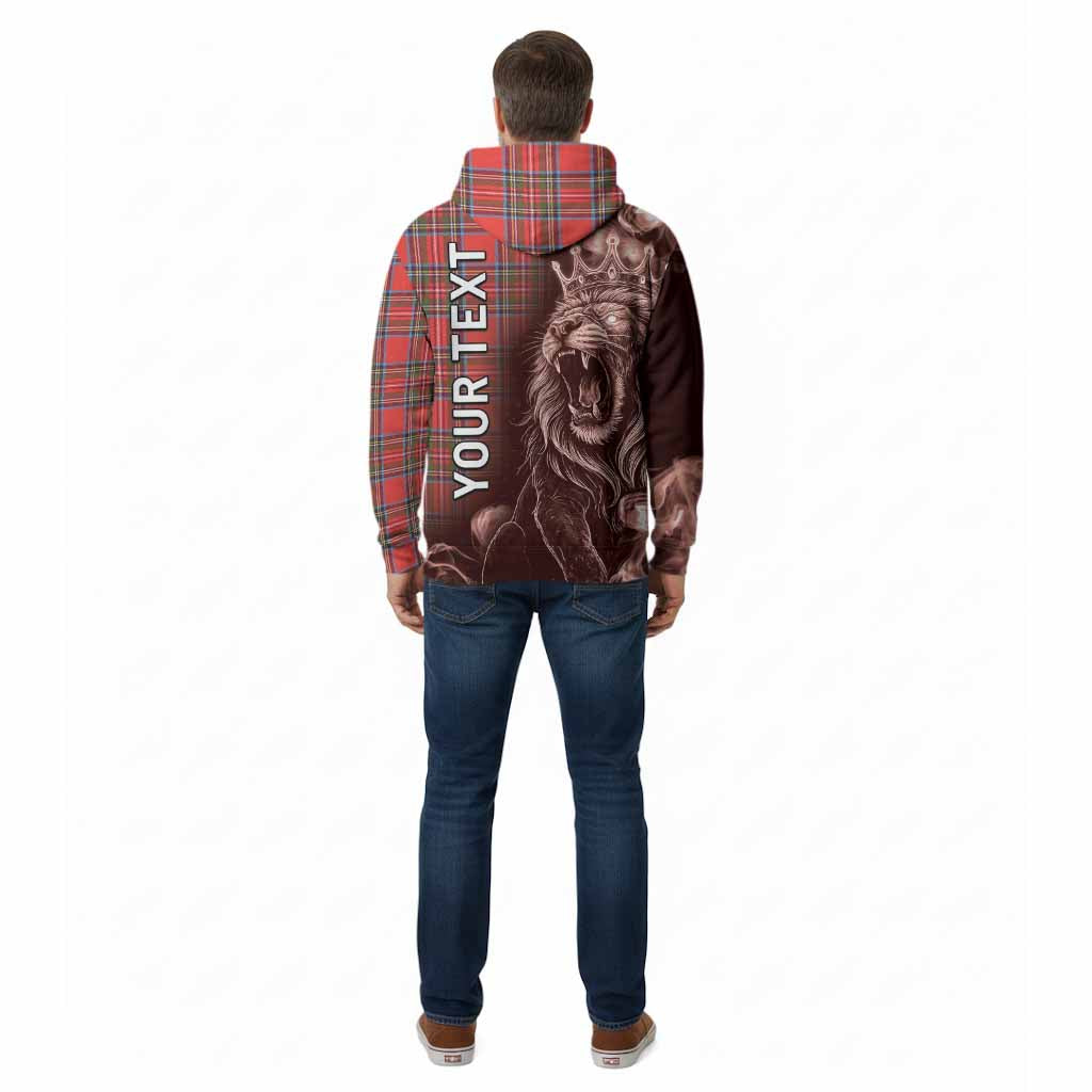 Stewart (Stuart) Tartan Cotton Hoodie Roaring Lion Heritage