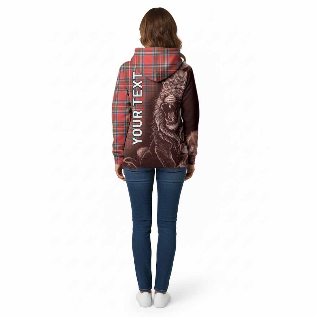 Stewart (Stuart) Tartan Cotton Hoodie Roaring Lion Heritage