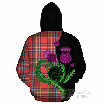 Stewart (Stuart) Tartan Cotton Hoodie Traditional Scottish Thistle