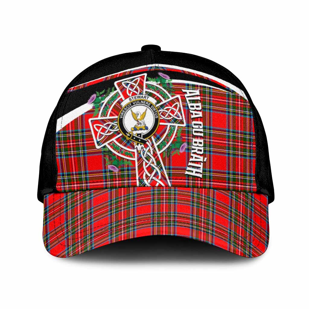 Stewart (Stuart) Tartan Crest Classic Cap Scottish Thistle Celtic Cross Alba Gu Brath