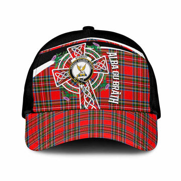 Stewart (Stuart) Tartan Crest Classic Cap Scottish Thistle Celtic Cross Alba Gu Brath