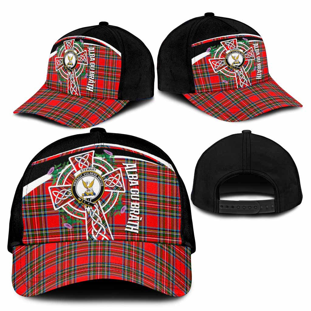 Stewart (Stuart) Tartan Crest Classic Cap Scottish Thistle Celtic Cross Alba Gu Brath