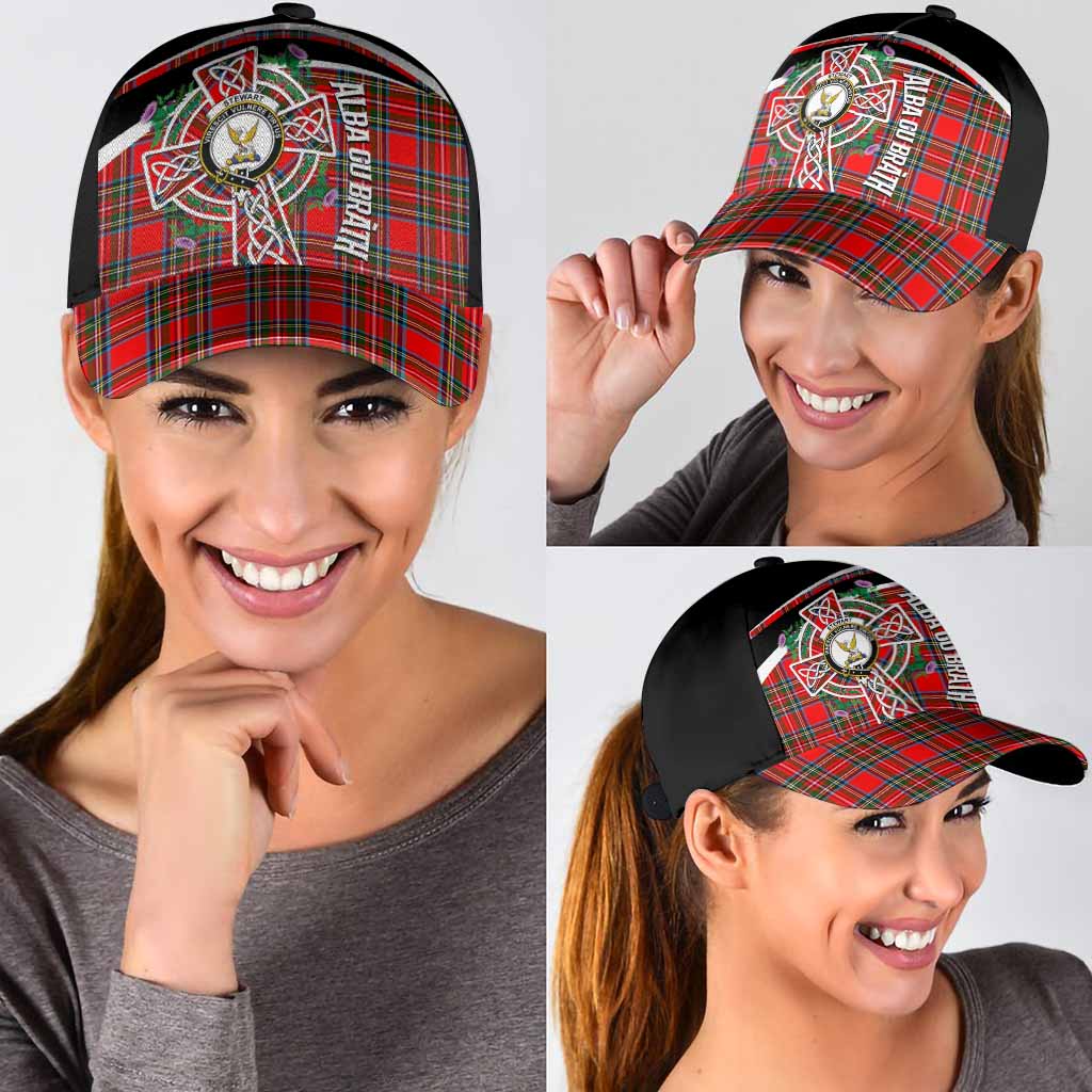 Stewart (Stuart) Tartan Crest Classic Cap Scottish Thistle Celtic Cross Alba Gu Brath