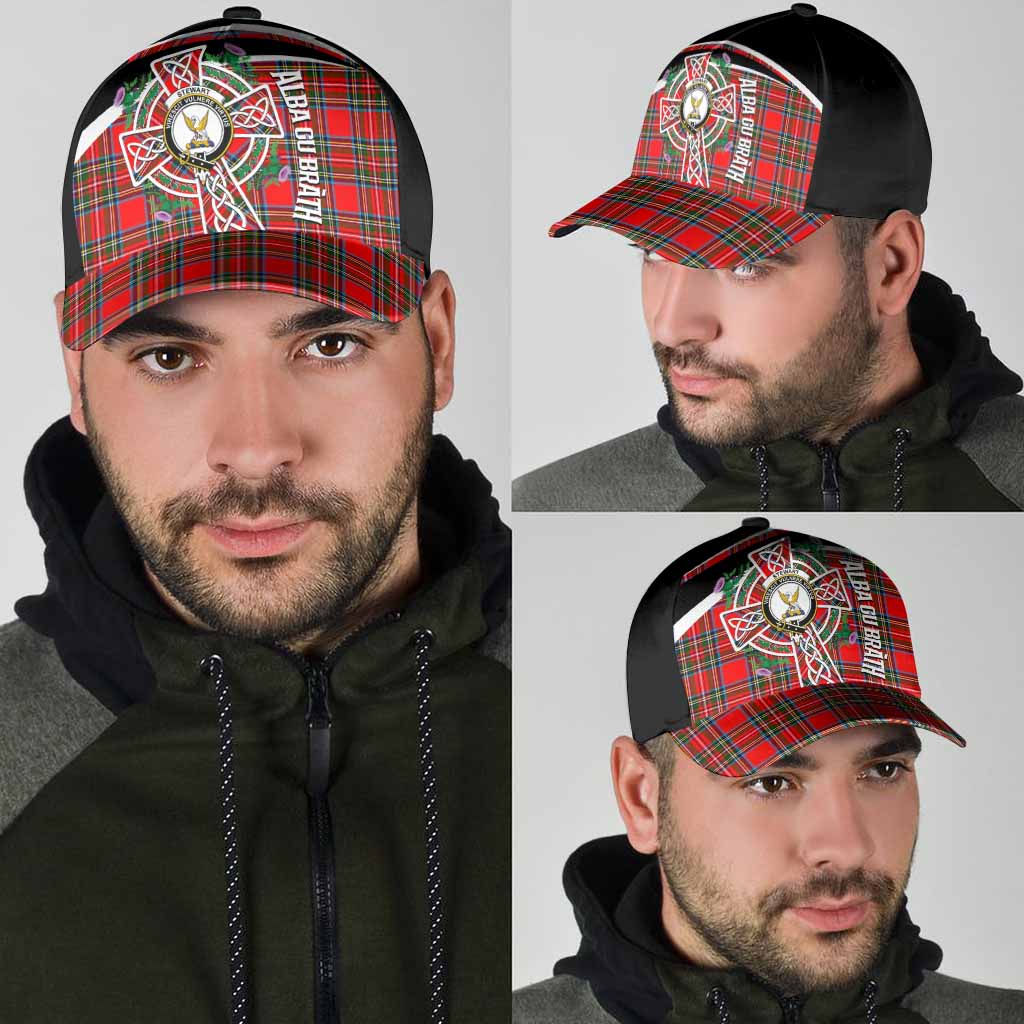 Stewart (Stuart) Tartan Crest Classic Cap Scottish Thistle Celtic Cross Alba Gu Brath