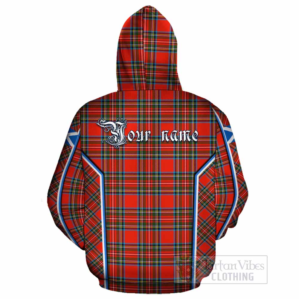 Stewart (Stuart) Tartan Crest Cotton Hoodie Scotland Coat of Arm Flag Style - Tartan Vibes Clothing