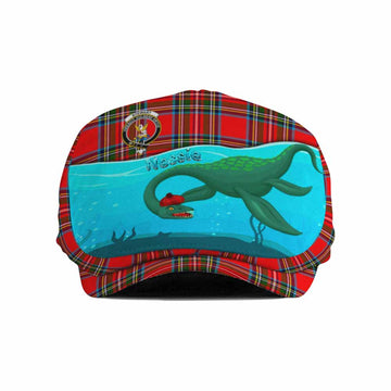 Stewart (Stuart) Tartan Crest Flat Cap, Jeff Cap Nessie Under Water