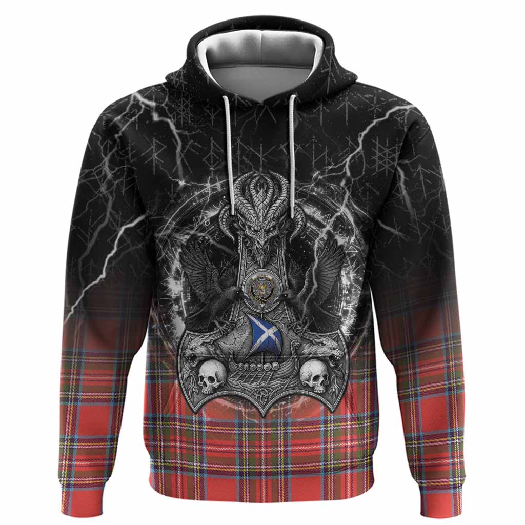 Stewart (Stuart) Tartan Crest Hoodie Celtic Odin's Raven Legacy