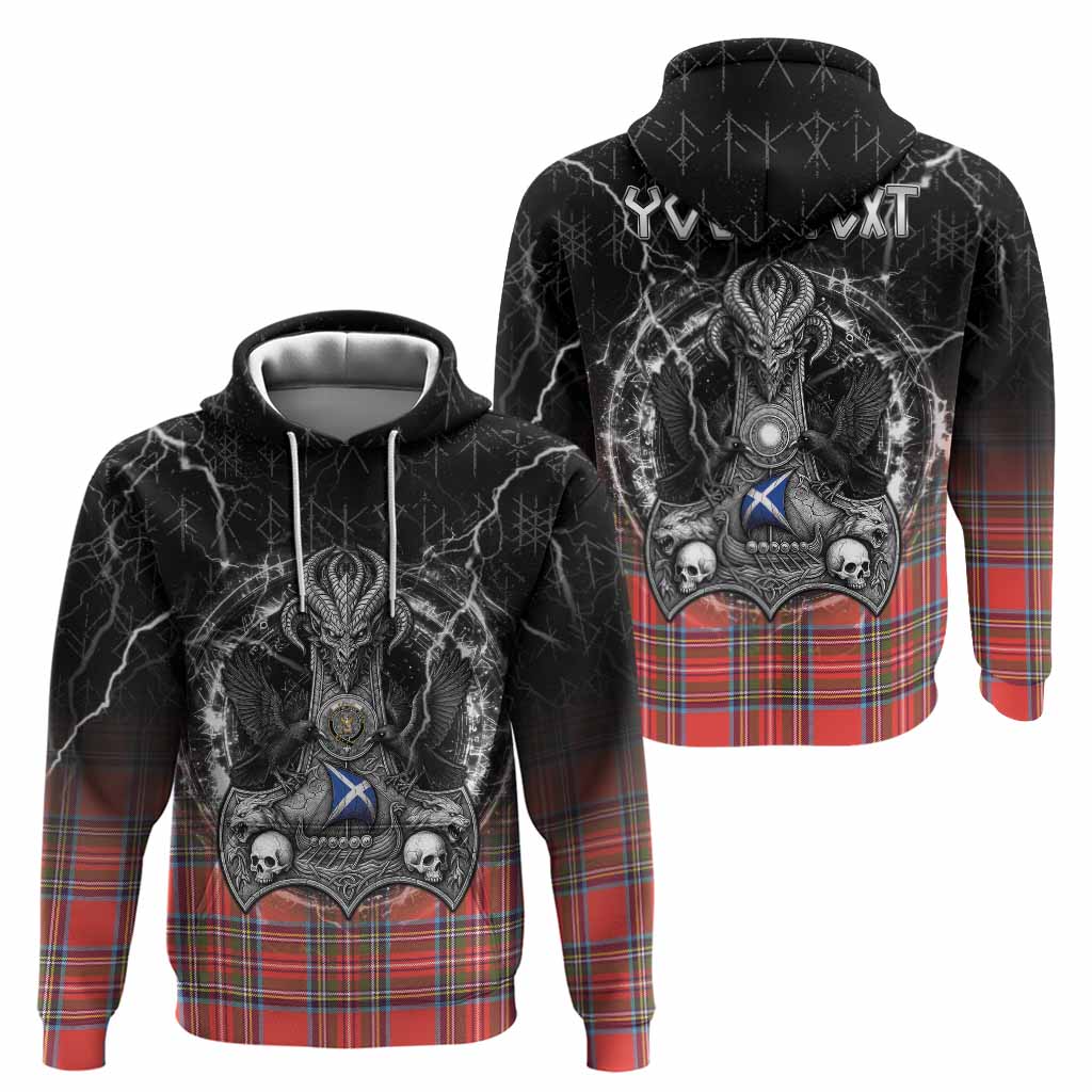 Stewart (Stuart) Tartan Crest Hoodie Celtic Odin's Raven Legacy