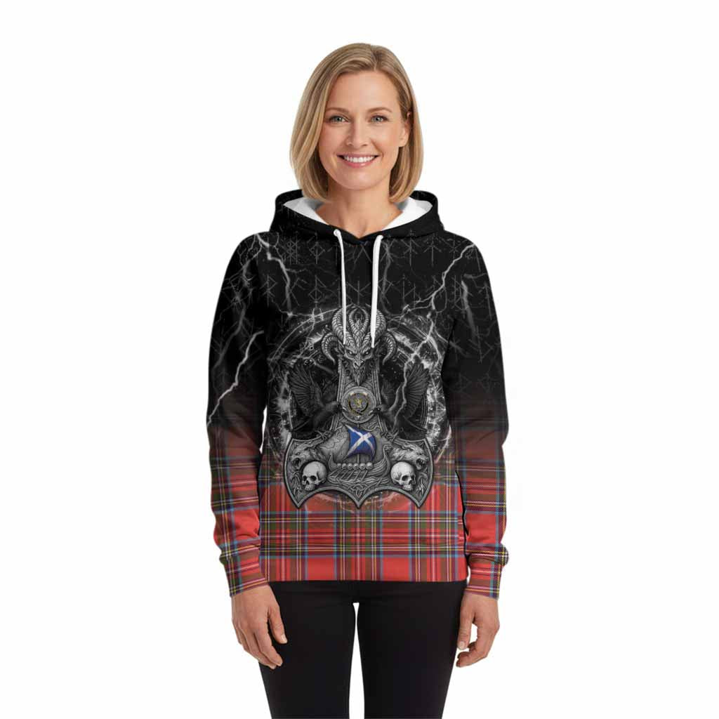 Stewart (Stuart) Tartan Crest Hoodie Celtic Odin's Raven Legacy