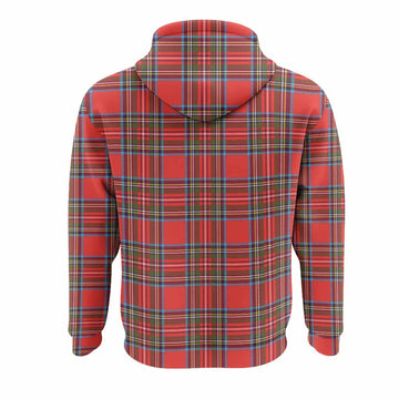 Stewart (Stuart) Tartan Crest Hoodie Ferocious Lion Style