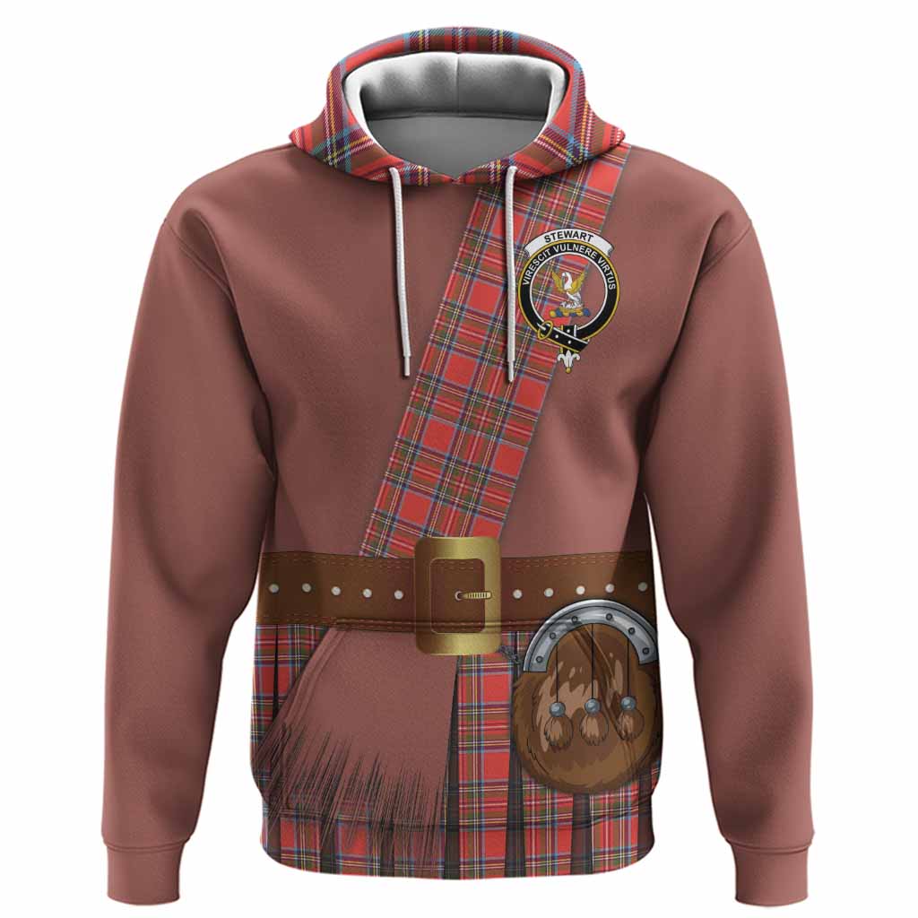 Stewart (Stuart) Tartan Crest Hoodie Kilt Costume Style