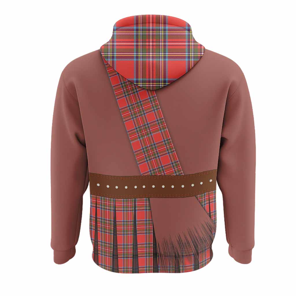Stewart (Stuart) Tartan Crest Hoodie Kilt Costume Style