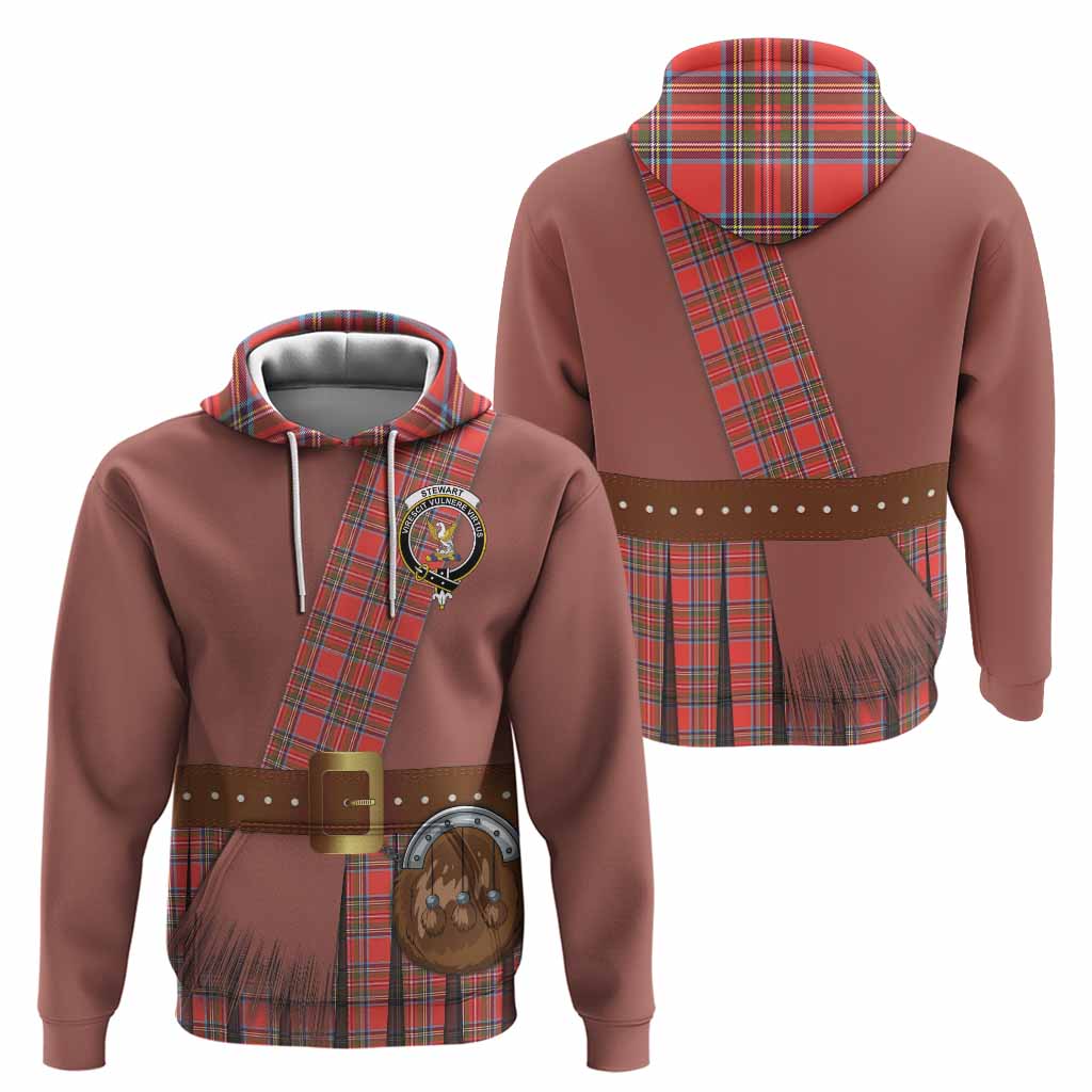 Stewart (Stuart) Tartan Crest Hoodie Kilt Costume Style