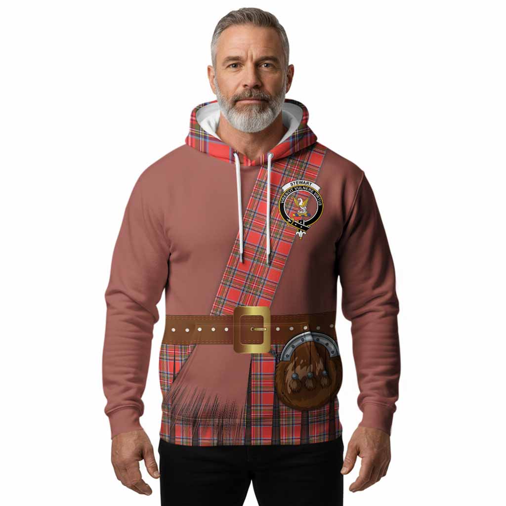 Stewart (Stuart) Tartan Crest Hoodie Kilt Costume Style