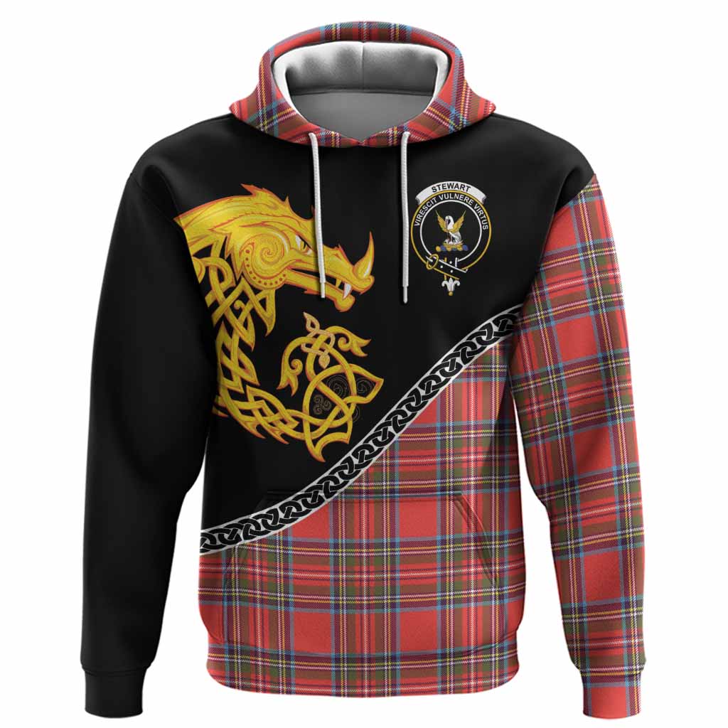 Stewart (Stuart) Tartan Crest Hoodie Legendary Dragon Knot Half Style