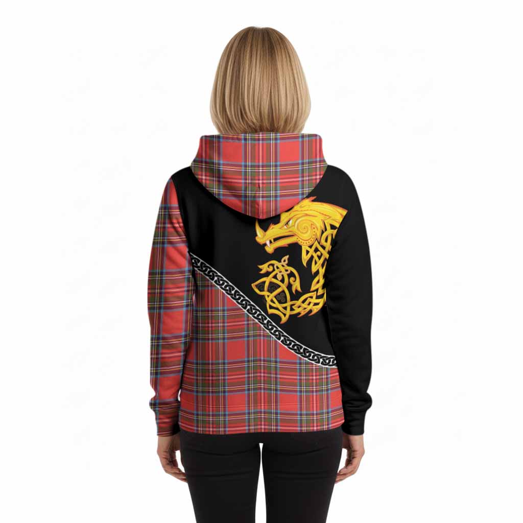Stewart (Stuart) Tartan Crest Hoodie Legendary Dragon Knot Half Style
