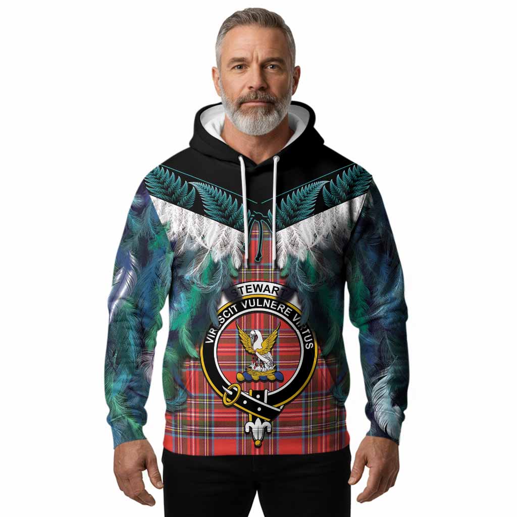 Stewart (Stuart) Tartan Crest Hoodie New Zealand Maori Korowai Cloak