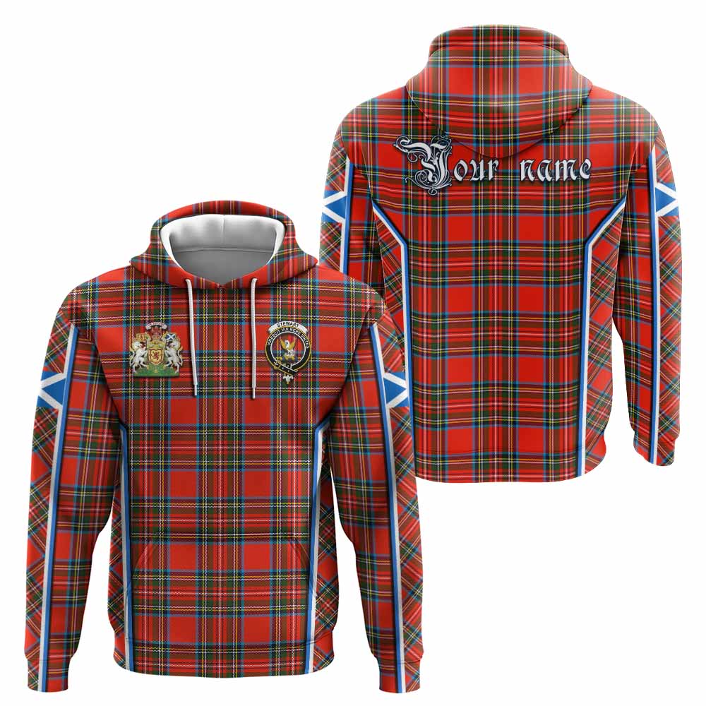 Stewart (Stuart) Tartan Crest Hoodie Scotland Coat of Arm Flag Style - Tartan Vibes Clothing