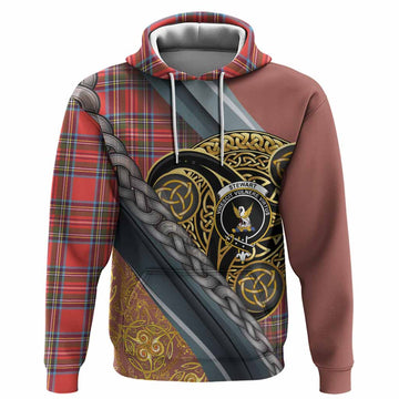Stewart (Stuart) Tartan Crest Hoodie Scottish Triskele Celtic