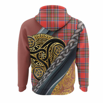 Stewart (Stuart) Tartan Crest Hoodie Scottish Triskele Celtic