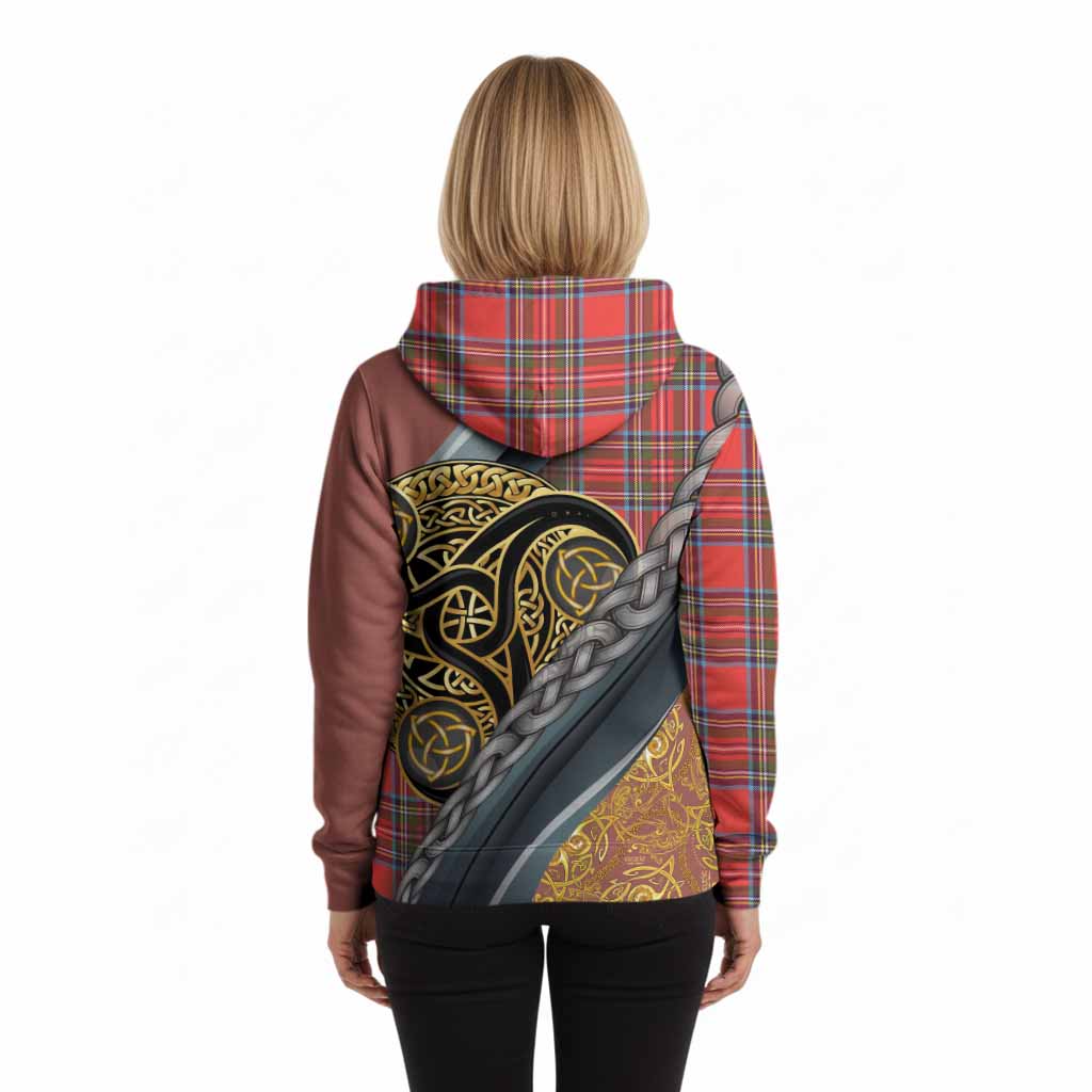 Stewart (Stuart) Tartan Crest Hoodie Scottish Triskele Celtic