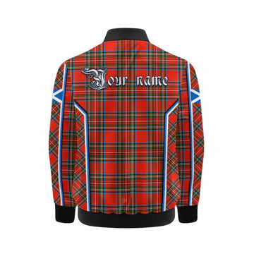 Stewart (Stuart) Tartan Crest Kid Bomber Jacket Scotland Coat of Arm Flag Style - Tartan Vibes Clothing
