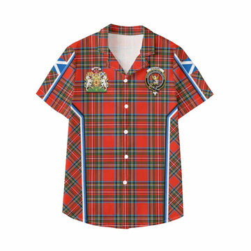 Stewart (Stuart) Tartan Crest Kid Hawaiian Shirt Scotland Coat of Arm Flag Style - Tartan Vibes Clothing