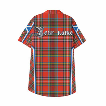 Stewart (Stuart) Tartan Crest Kid Hawaiian Shirt Scotland Coat of Arm Flag Style - Tartan Vibes Clothing