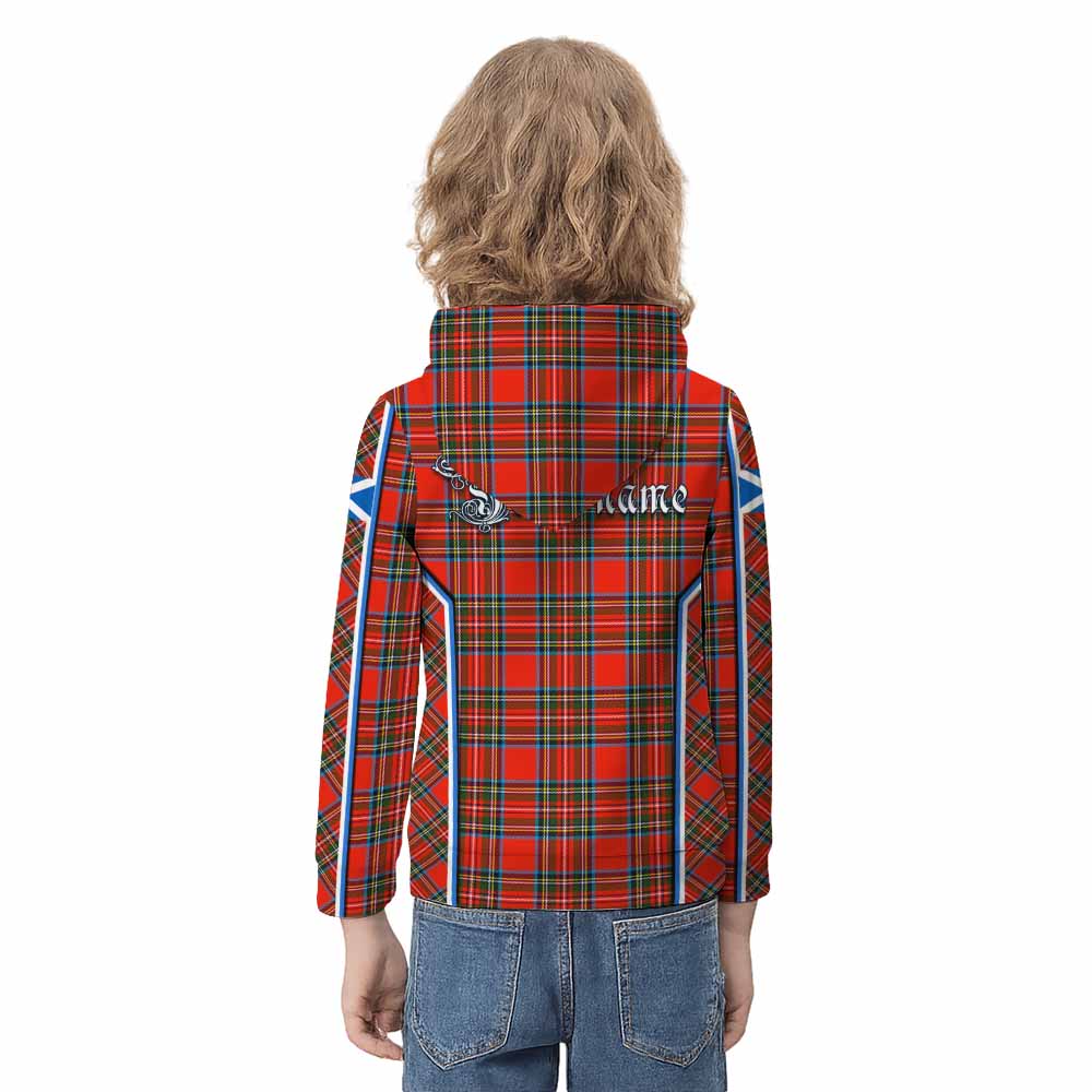 Stewart (Stuart) Tartan Crest Kid Hoodie Scotland Coat of Arm Flag Style - Tartan Vibes Clothing