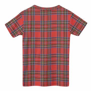 Stewart (Stuart) Tartan Crest Kid T-shirt Ferocious Lion Style