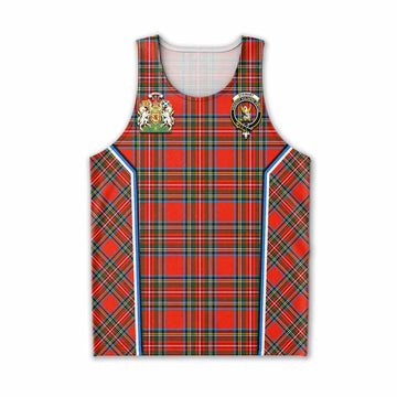 Stewart (Stuart) Tartan Crest Men Tank Top Scotland Coat of Arm Flag Style