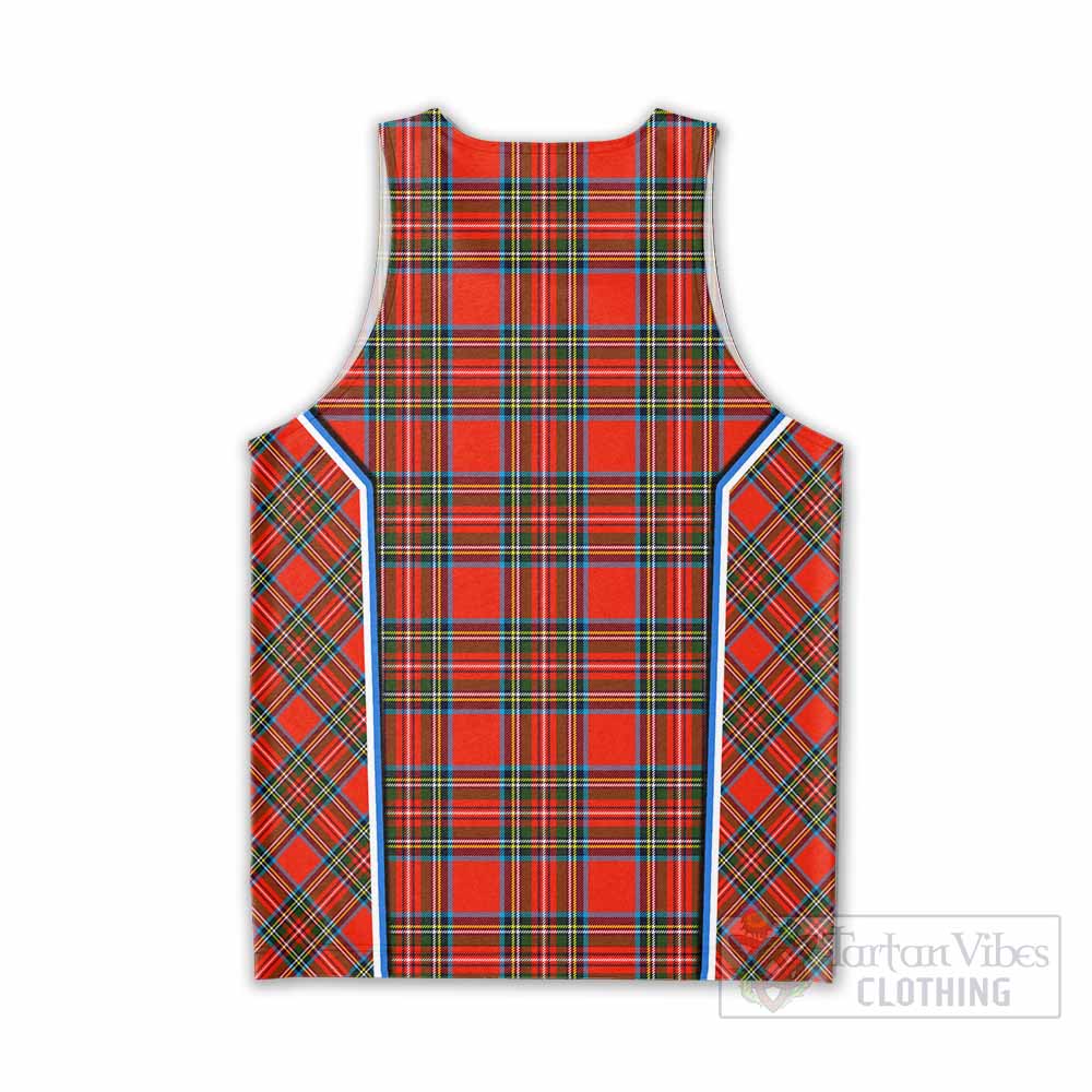 Stewart (Stuart) Tartan Crest Men Tank Top Scotland Coat of Arm Flag Style - Tartan Vibes Clothing