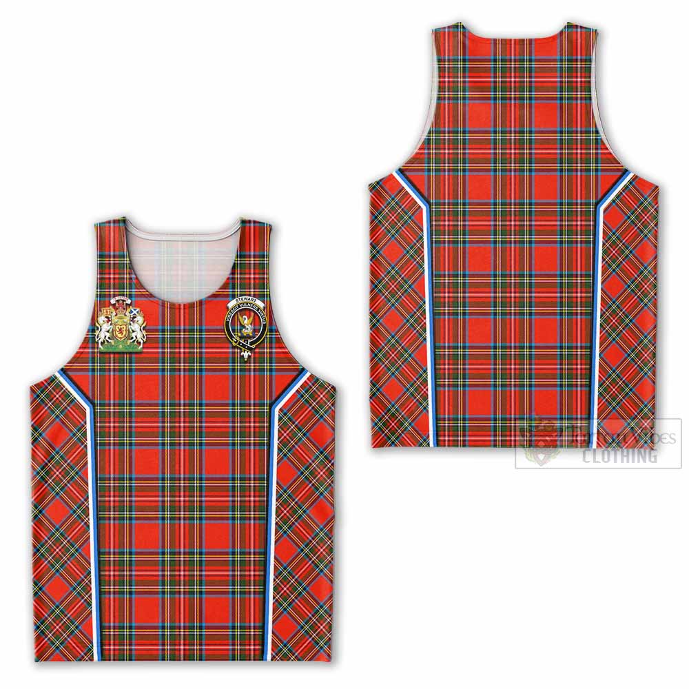 Stewart (Stuart) Tartan Crest Men Tank Top Scotland Coat of Arm Flag Style - Tartan Vibes Clothing