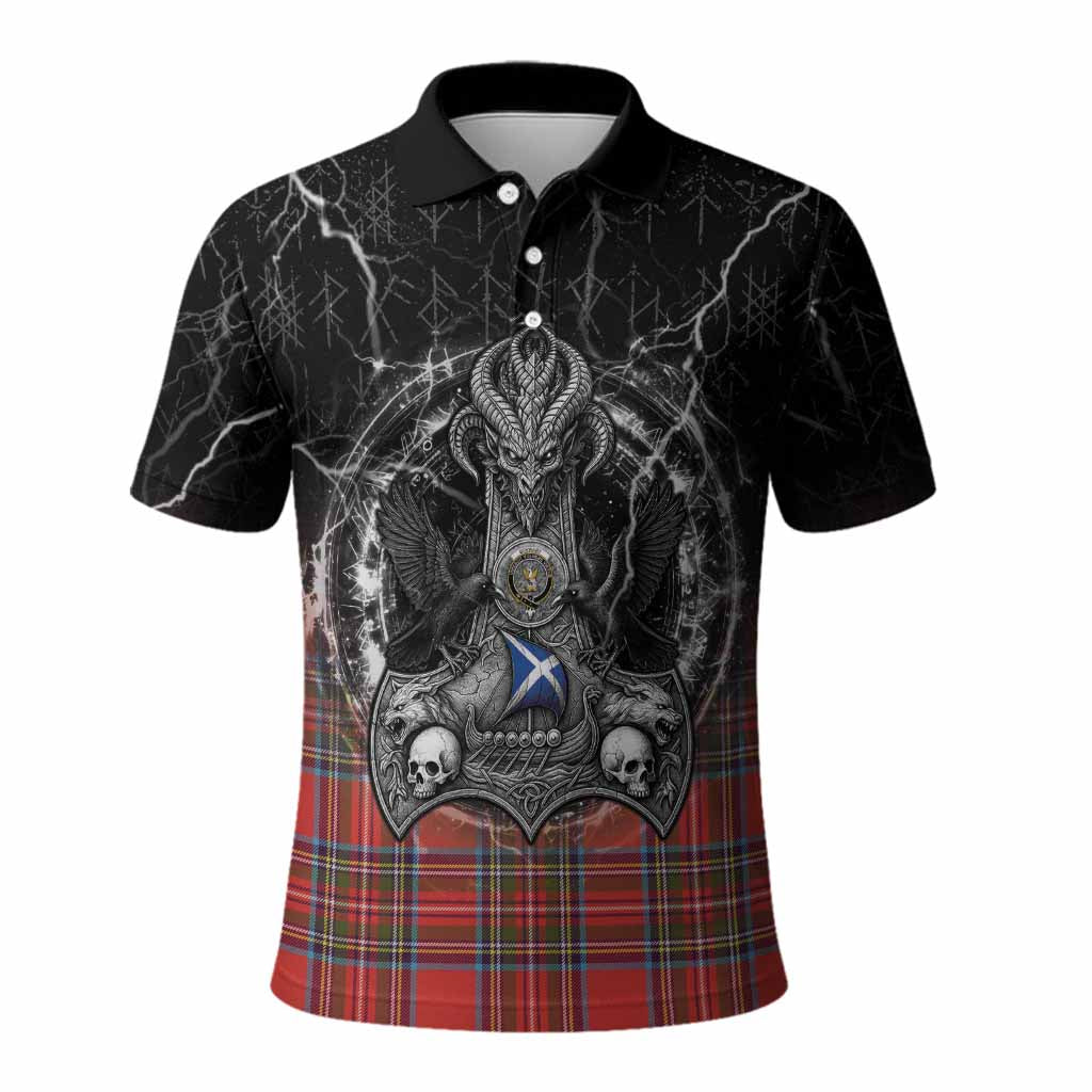 Stewart (Stuart) Tartan Crest Polo Shirt Celtic Odin's Raven Legacy