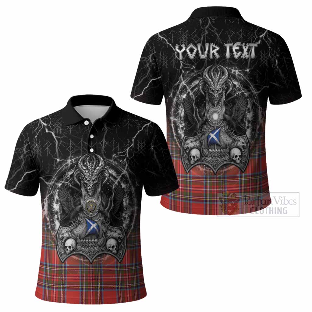 Stewart (Stuart) Tartan Crest Polo Shirt Celtic Odin's Raven Legacy