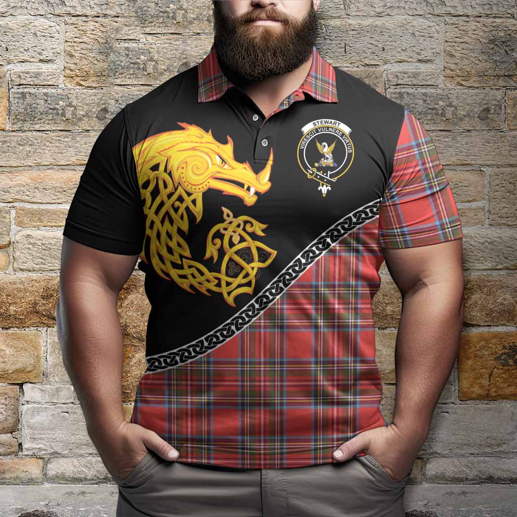 Stewart (Stuart) Tartan Crest Polo Shirt Legendary Dragon Knot Half Style