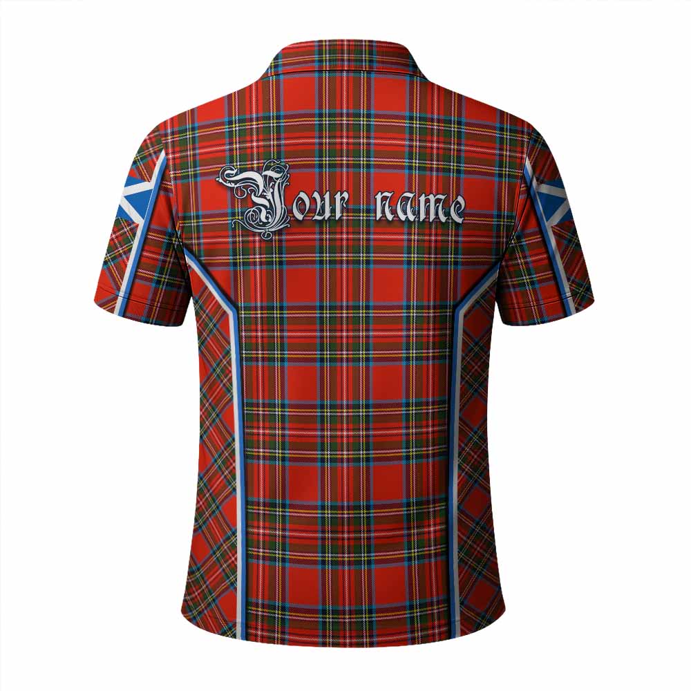 Stewart (Stuart) Tartan Crest Polo Shirt Scotland Coat of Arm Flag Style - Tartan Vibes Clothing