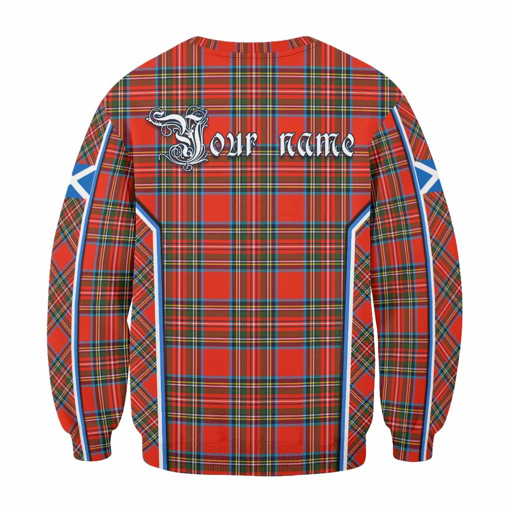 Stewart (Stuart) Tartan Crest Sweatshirt Scotland Coat of Arm Flag Style - Tartan Vibes Clothing