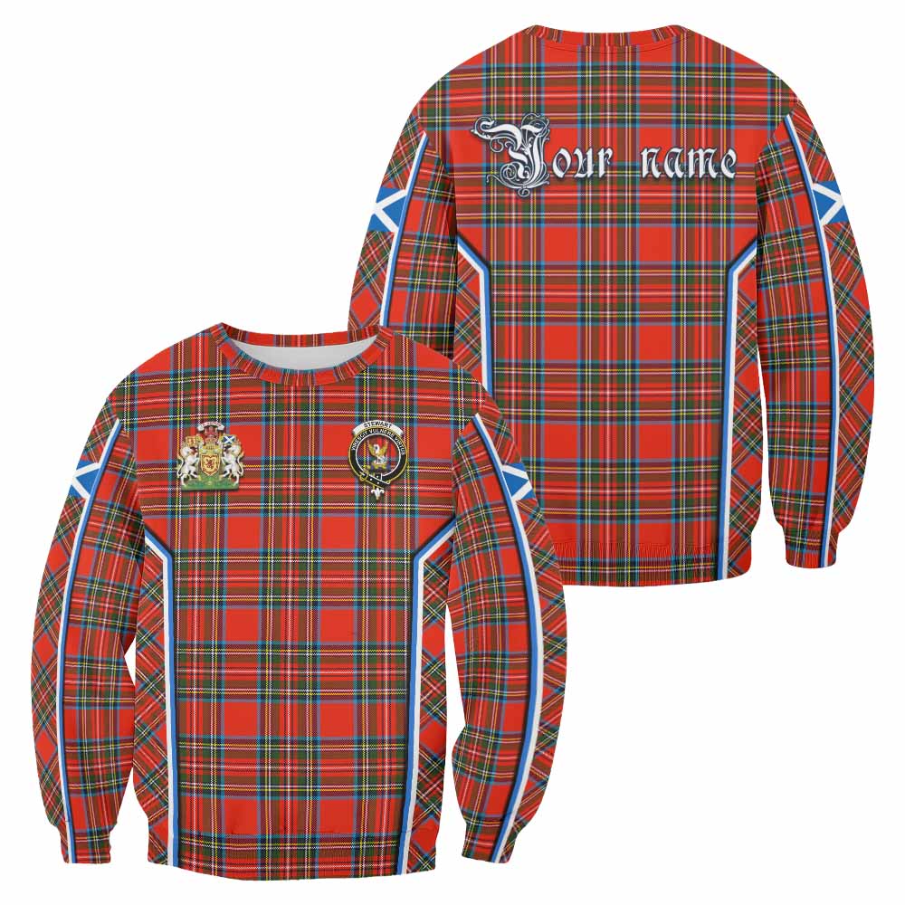 Stewart (Stuart) Tartan Crest Sweatshirt Scotland Coat of Arm Flag Style - Tartan Vibes Clothing