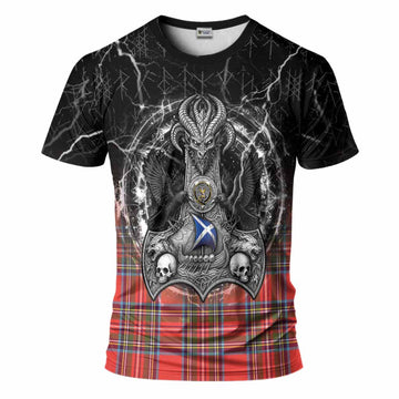 Stewart (Stuart) Tartan Crest T-Shirt Celtic Odin's Raven Legacy