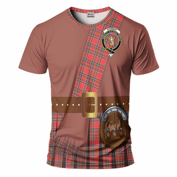 Stewart (Stuart) Tartan Crest T-Shirt Kilt Costume Style
