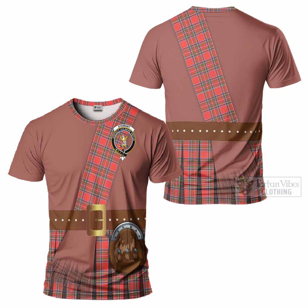 Stewart (Stuart) Tartan Crest T-Shirt Kilt Costume Style
